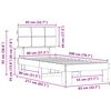 vidaXL Letto con Testiera Rivestita Talpa 80 x 200 cm Pino massello