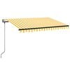 vidaXL Tenda Automatica Sensore Vento e LED 350x250 cm Gialla Bianca