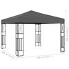 vidaXL Gazebo 3x3 m Antracite in Tessuto