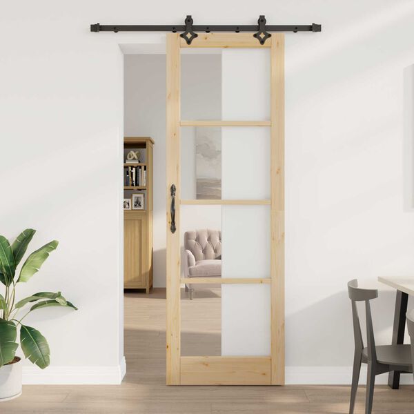 vidaXL Porta scorrevole Naturale 78 x 232 cm