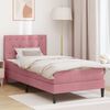vidaXL Struttura letto con materasso Rosa 80 x 200 cm Velluto
