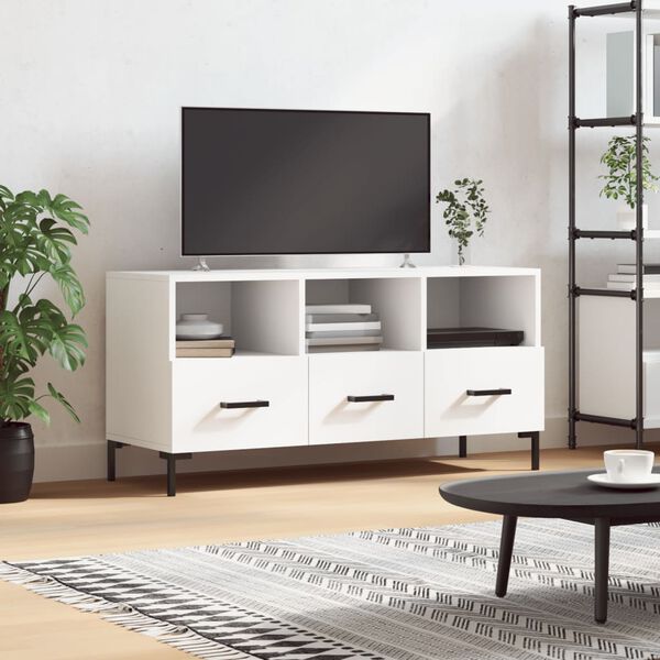 vidaXL Mobile Porta TV Bianco 102x36x50 cm in Legno Multistrato