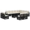 vidaXL Set Divano da Giardino 13 pz Nero e Bianco Crema polyrattan