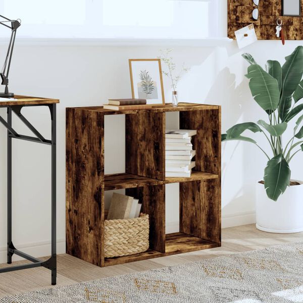 vidaXL Libreria Rovere Fumo 68,5x32x68,5 cm in Legno Multistrato