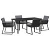 vidaXL Set da Pranzo per Giardino 5 pz Nero