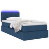 vidaXL Letto con contenitore e LED con led Blu 90 x 190 cm Tessuto