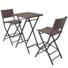 vidaXL Set da Bistrot 3 pz Pieghevole in Acciaio e Polyrattan Marrone