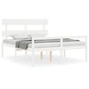 vidaXL Letto per Anziani con Testiera Bianco 160x200 cm Legno Massello
