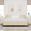 vidaXL Letto a molle con materasso Crema 180 x 200 cm Tessuto