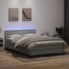 vidaXL Letto a Molle con Materasso e LED Grigio Chiaro 160x220cm Velluto