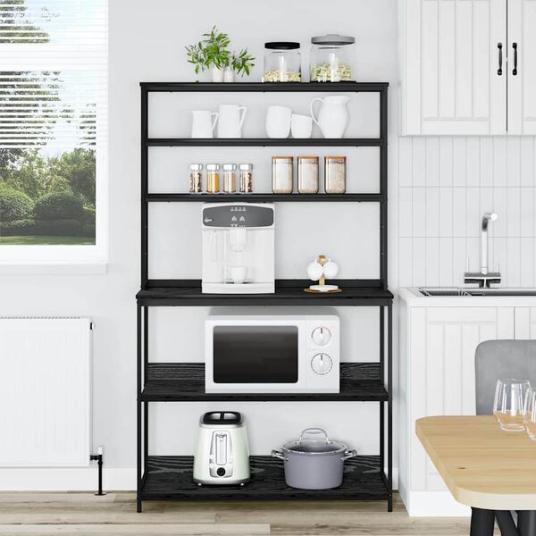 vidaXL Mensola da cucina Rovere Nero 100 x 40 x 168 cm