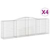 vidaXL Cesti Gabbioni ad Arco 4 pz 400x50x120/140 cm Ferro Zincato