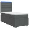 vidaXL Letto Box Spring LED con Materasso Grigio Scuro 90 x 190 cm