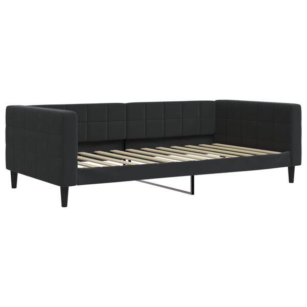 vidaXL Divano Letto Estraibile con Materassi Nero 100x200 cm Velluto
