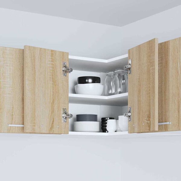 vidaXL Armadio pensile Quercia Sonoma e Bianca 57 x 57 x 40 cm