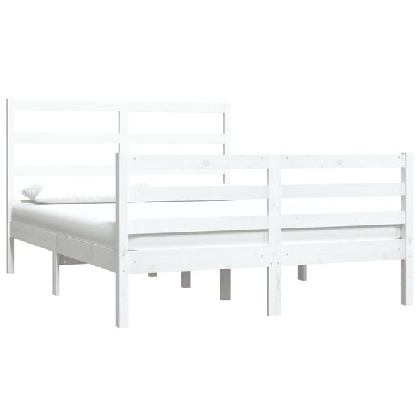 vidaXL Giroletto Bianco Legno Massello di Pino 120x190cm Small Double