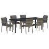 vidaXL Set da Pranzo per Giardino con cuscino 7 pcs Grigio polyrattan