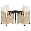 vidaXL Set da Pranzo da Giardino 5 pz con Cuscini Beige in Polyrattan