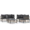 vidaXL Set Divani da Giardino 5 pz con Cuscini Antracite in Polyrattan