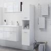 vidaXL Armadietto Bagno Bianco Lucido 30x30x130cm in Legno Multistrato