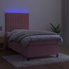 vidaXL Letto a Molle con Materasso e LED Rosa 100x200 cm in Velluto