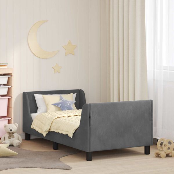 vidaXL Struttura letto bambini con testata Grigio scuro 80 x 160 cm