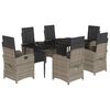 vidaXL Set da Pranzo da Giardino 7 pz con Cuscini in Polyrattan Grigio