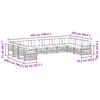 vidaXL Set divani 10 pcs Naturale e Crema Legno di Acacia Massello