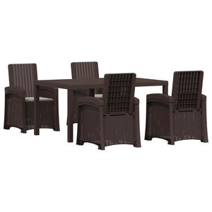 vidaXL Set da Pranzo per Giardino 5 pz Marrone e Grigio Chiaro PP