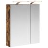 vidaXL Mobiletto per specchio da bagno Rovere fum&eacute; 60 x 14,5 x 70 cm