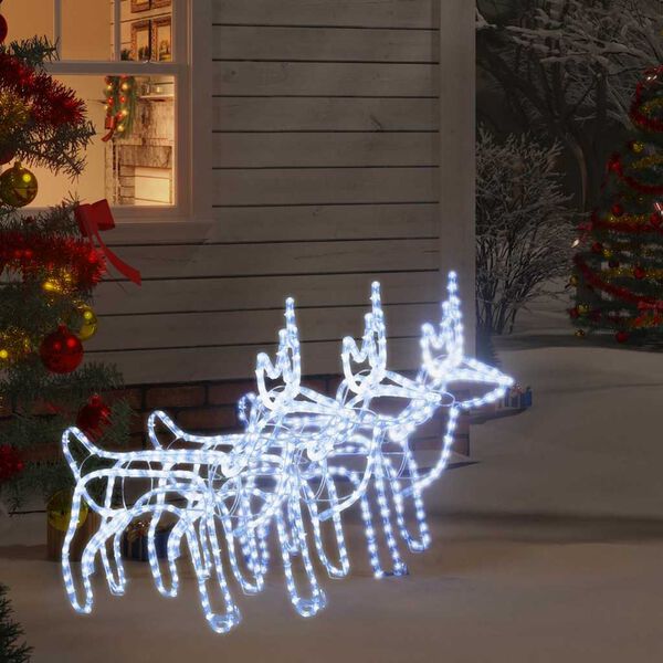 vidaXL Figure Natalizie Renne 3 pz Bianco Freddo 60x30x60 cm