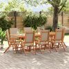 vidaXL Set Pranzo da Giardino 9pz Legno Massello di Acacia e Textilene