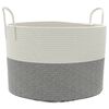 vidaXL Cestino Portaoggetti Grigio e Bianco &Oslash;51x33 cm in Cotone