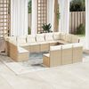 vidaXL Set Divano da Giardino 13 pz con Cuscini Beige in Polyrattan