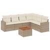 vidaXL Set Divani da Giardino 7 pz con Cuscini Beige in Polyrattan