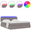 vidaXL Letto con luci a strisce a LED Talpa 180 x 200 cm Tessuto