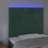 vidaXL Testiera a LED verde Scuro 80x5x118/128 cm in Velluto