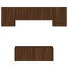 vidaXL Mobili TV a Muro 6pz Rovere Marrone in Legno Multistrato