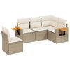 vidaXL Set Divano da Giardino 5 pz con Cuscini Beige in Polyrattan