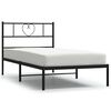 vidaXL Giroletto con Testiera in Metallo Nero 75x190 cm