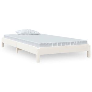 vidaXL Letto Impilabile Bianco 90x190 cm in Legno Massello di Pino