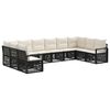 vidaXL Set Divano da Giardino 10 pcs Nero polyrattan