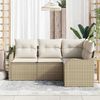 vidaXL Set Divano da Giardino con archiviazione 4 pcs Beige polyrattan