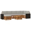 vidaXL Set di divani da esterno 8 pcs Naturale e Grigio Chiaro