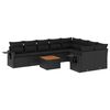 vidaXL Set Divani da Giardino 10pz con Cuscini in Polyrattan Nero