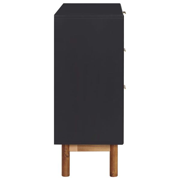 vidaXL Credenza 90x33,5x80 cm in Legno Massello di Acacia e MDF