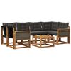 vidaXL Set di divani da esterno con cuscino 7 pcs Naturale e Nero