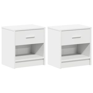vidaXL Comodini 2 pz con Cassetto Bianco 39x28x41 cm