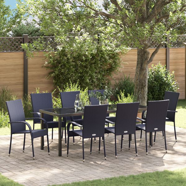 vidaXL Set da Pranzo per Giardino 5 pcs Nero