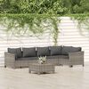 vidaXL Set Divani da Giardino 6 pz con Cuscini in Polyrattan Grigio